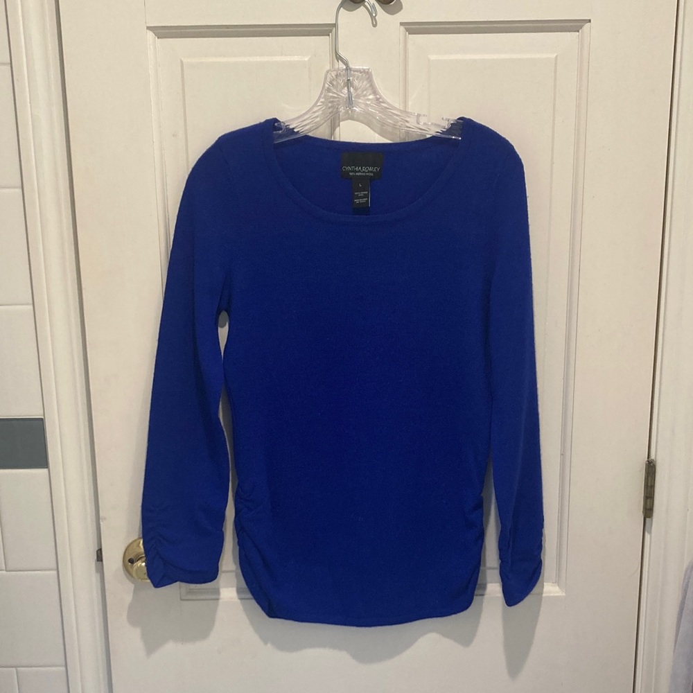 Cynthia Rowley Royal Blue Long Sleeve Top